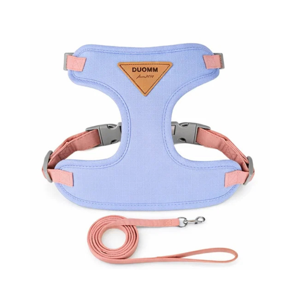 Harnais gilet uni avec laisse taille L pour chien et chat