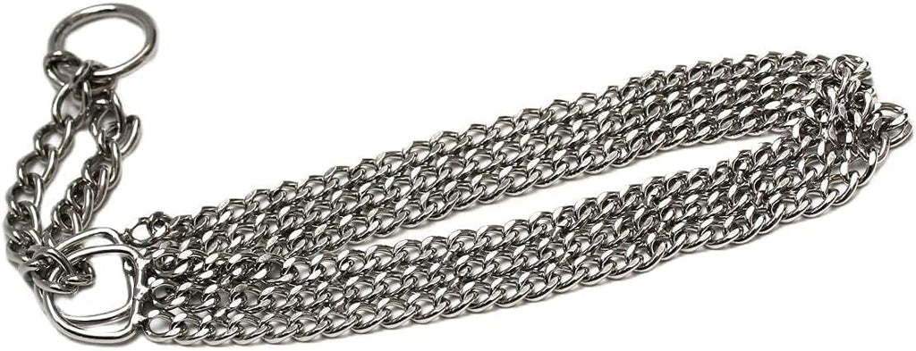 Collier étrangleur triple rangs avec sécurité pour chien