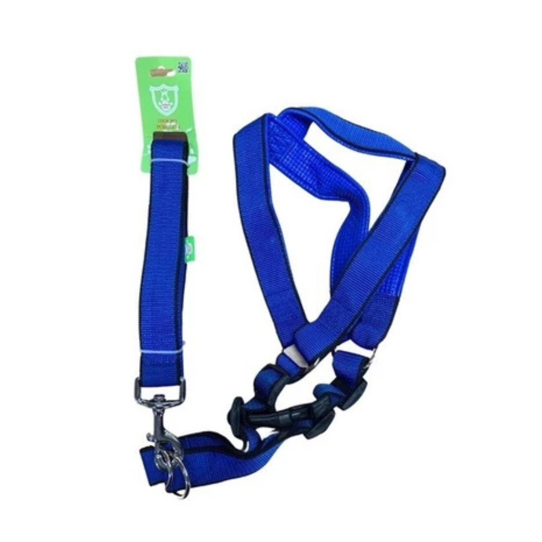 Harnais rembourré avec laisse taille M pour chien