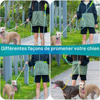 Laisse double corde à main rembourrée pour deux chiens