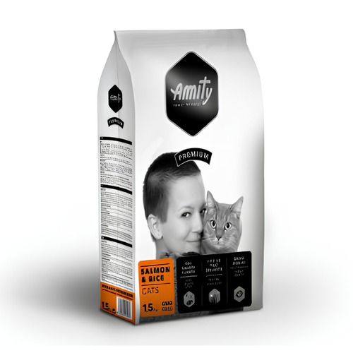 Amity Premium croquettes au saumon pour chat 1,5kg
