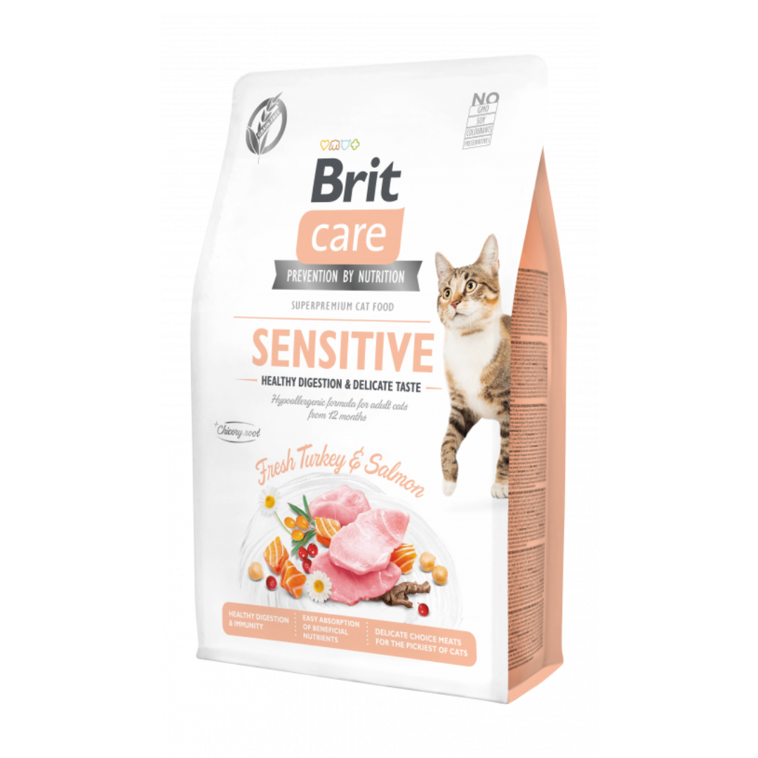 Brit Care croquettes dinde et saumon pour chat sensible 400g