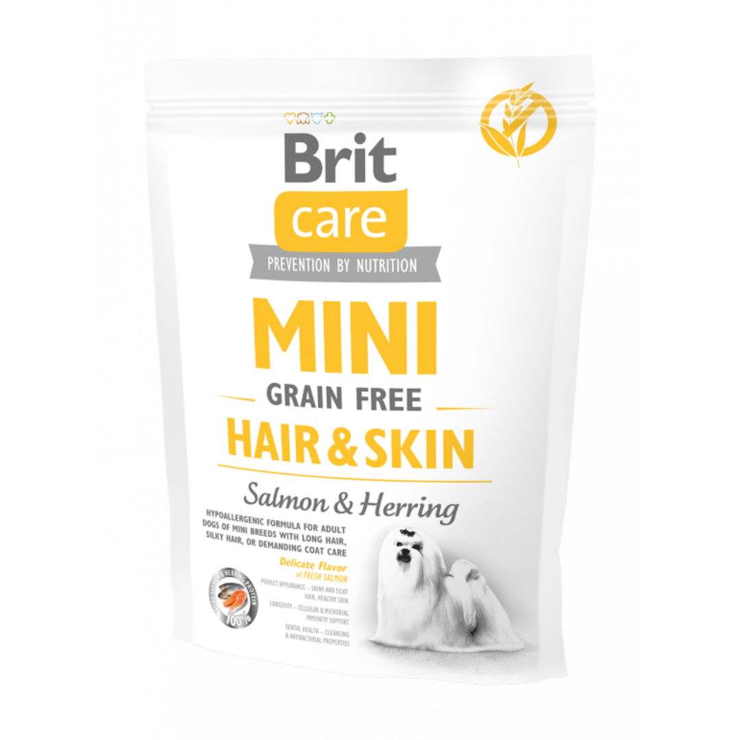 Brit Care croquettes saumon et hareng pour chien mini hair & skin 400g