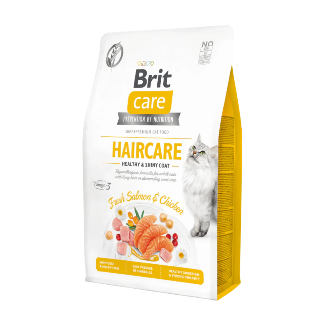 Brit Care croquettes saumon et poulet pour chat haircare 2kg