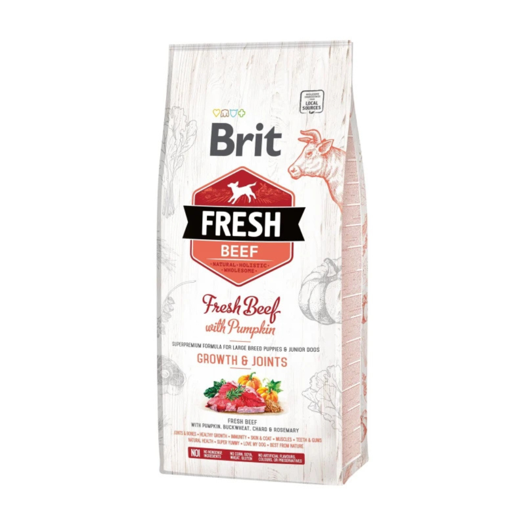 Brit Fresh croquettes boeuf et citrouilles pour chiot grande race 12kg