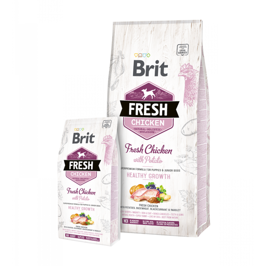Brit Fresh croquettes poulet et pomme de terre pour chiot 2,5kg