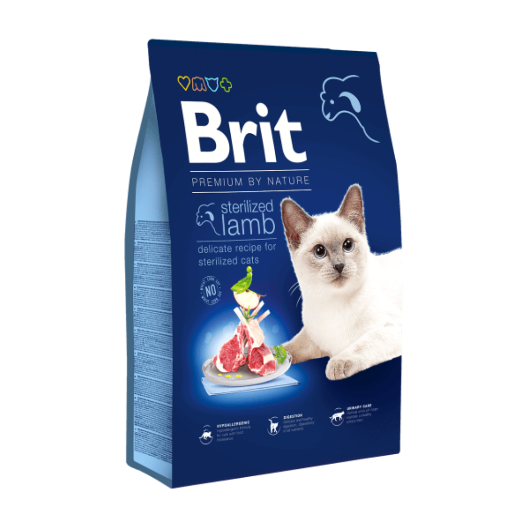 Brit croquettes agneau pour chat stérilisé 8kg