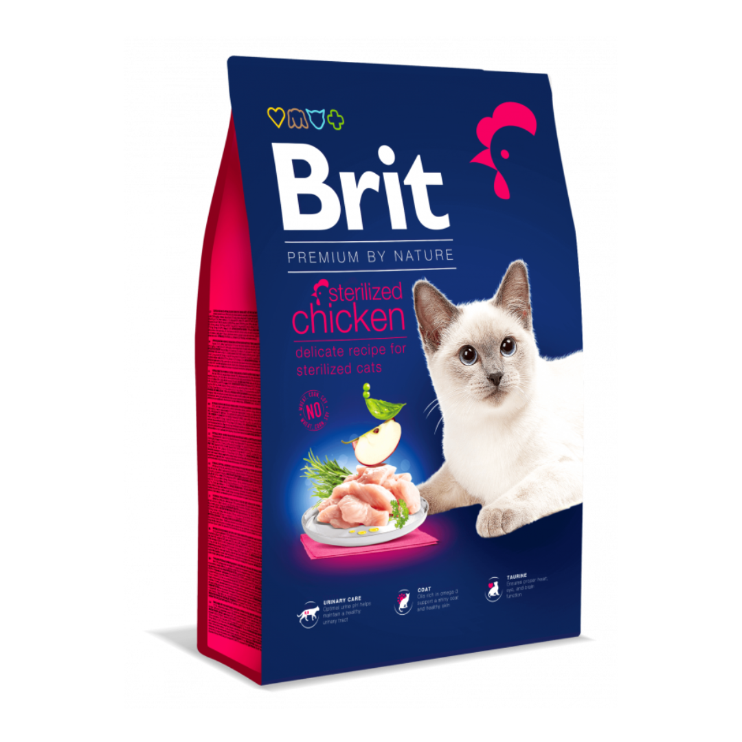Brit croquettes poulet pour chat stérilisé 8kg