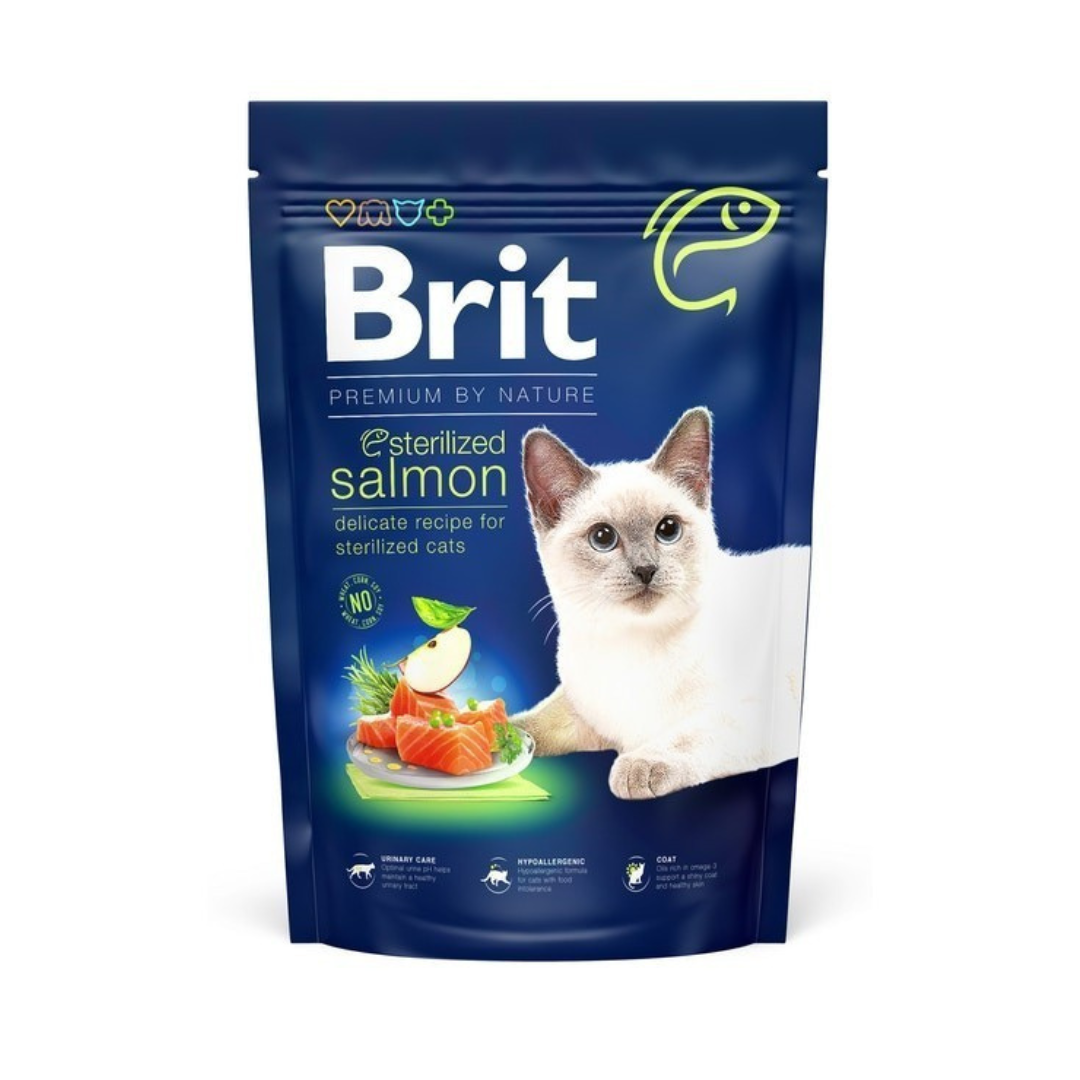 Brit croquettes saumon pour chat stérilisé 1,5kg