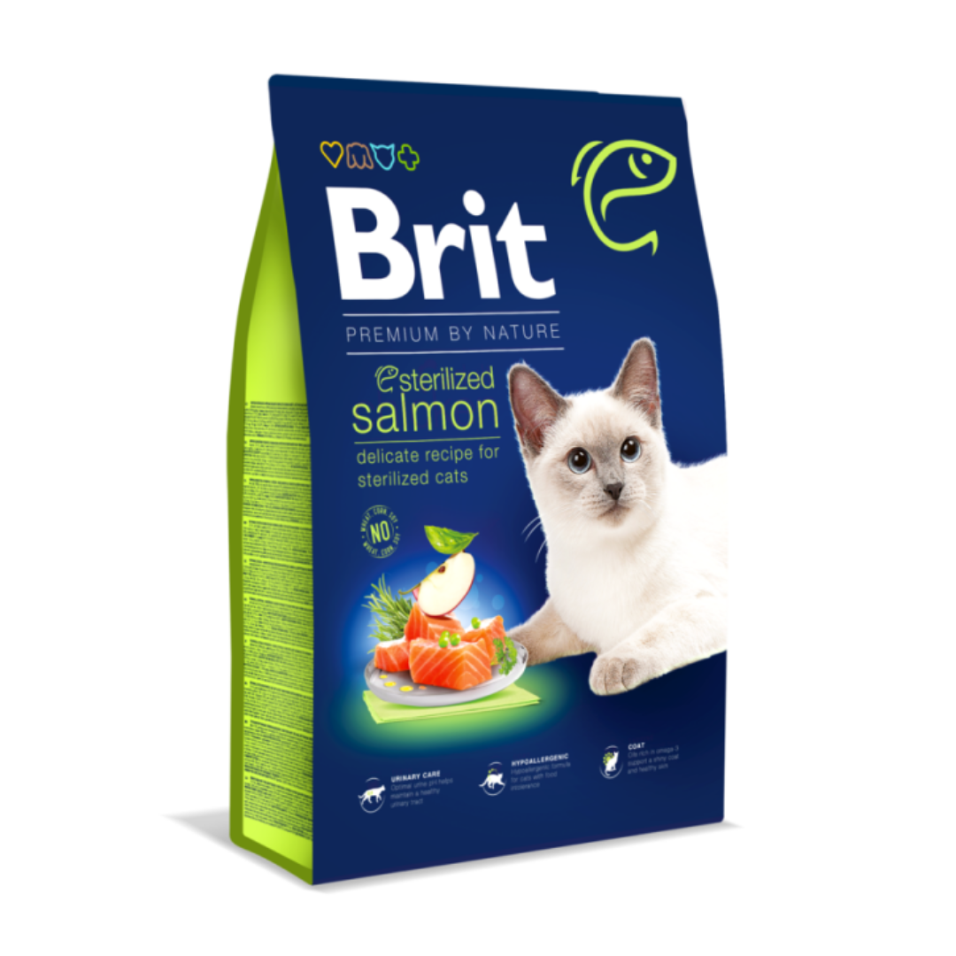 Brit croquettes saumon pour chat stérilisé 8kg