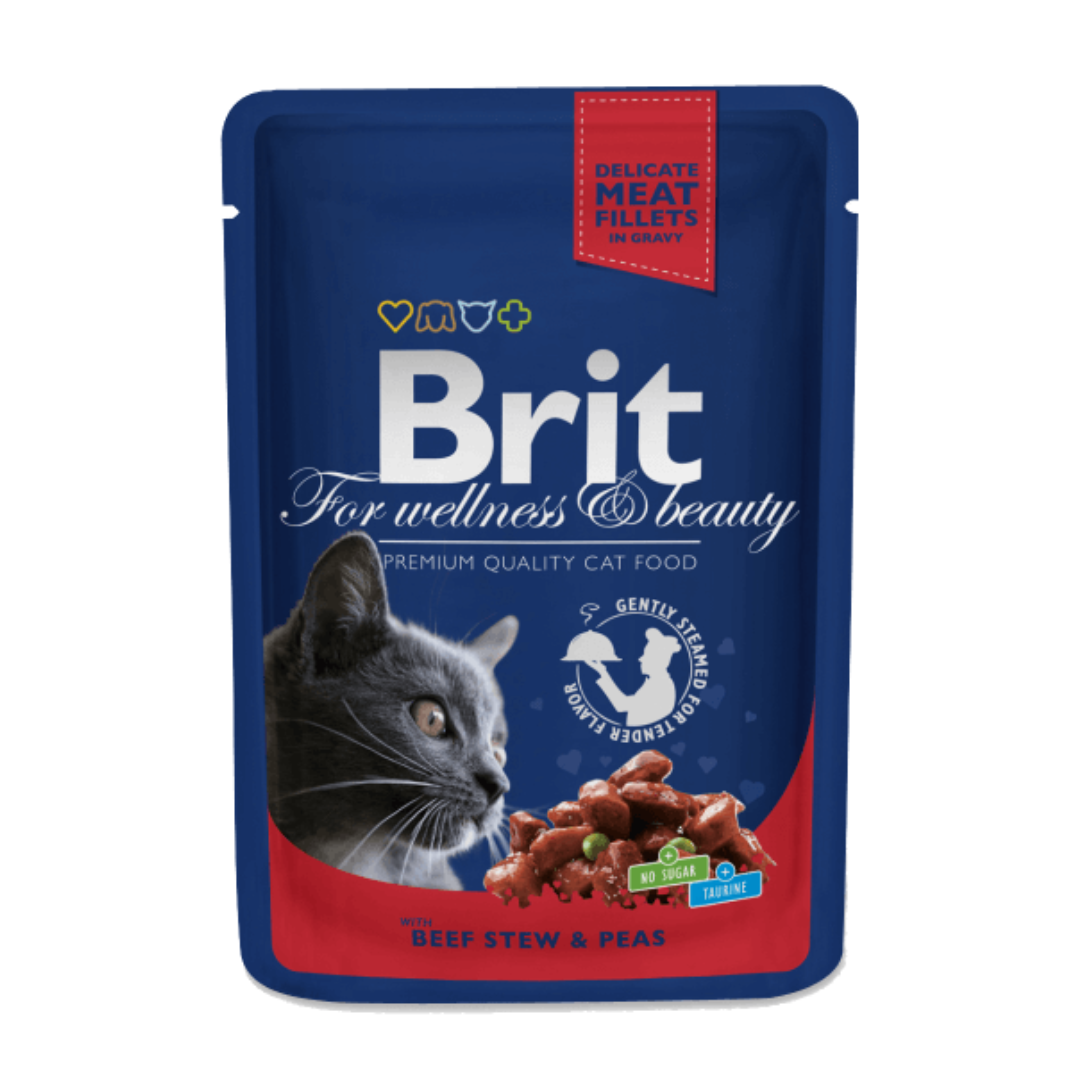 Brit pochon bouchées au bœuf pour chat 100g