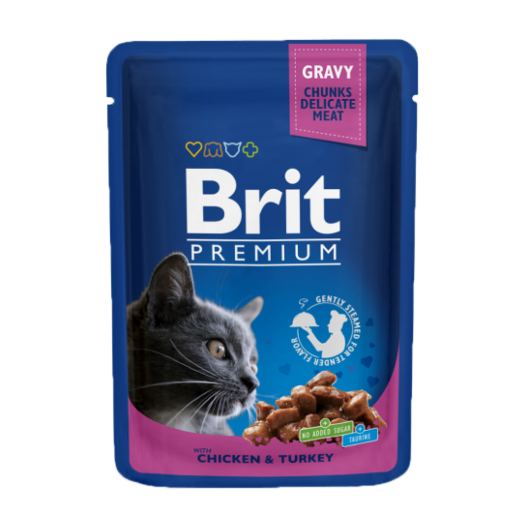 Brit pochon bouchées au poulet pour chat 100g