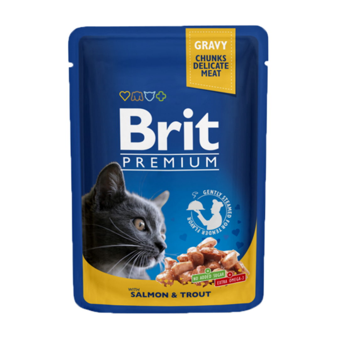 Brit pochon bouchées au saumon pour chat 100g