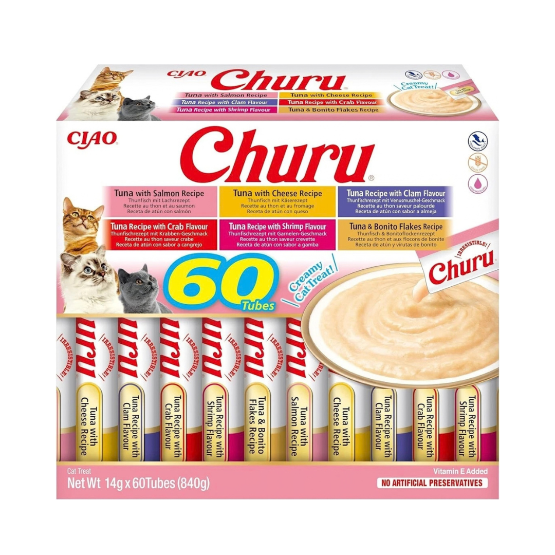 Ciao Churu Crème Friandise Thon pour Chat 60 × 14 g