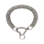 Collier étrangleur triple rangs avec sécurité pour chien