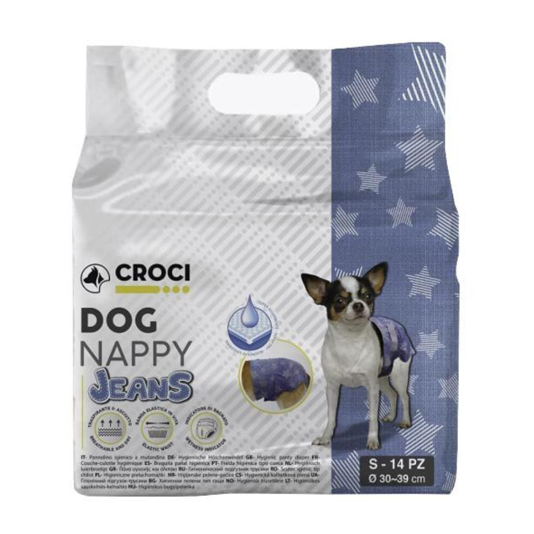 Croci couche jean pour chien S 14 pièces 30-39cm