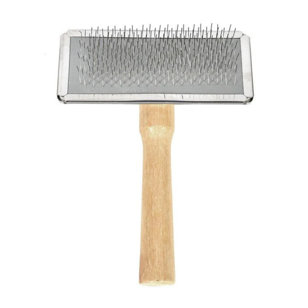 Felican brosse carde manche bois medium pour chien et chat