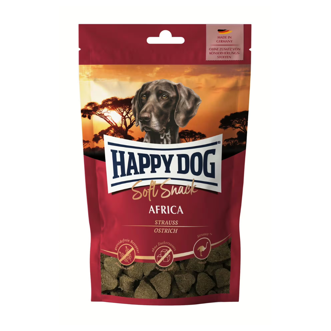 HappyDog Africa soft snack autruche pour chien 100g