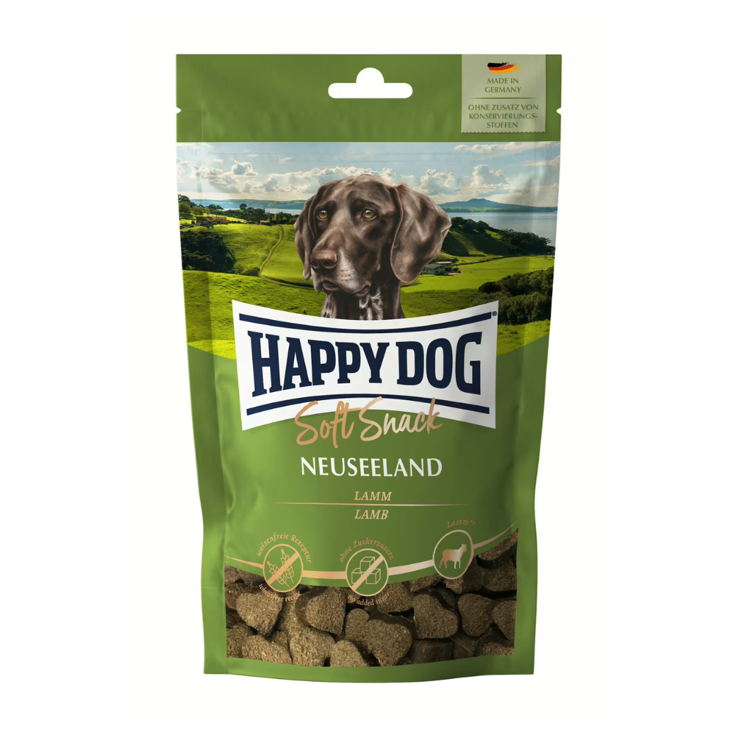 HappyDog Neuseeland soft snack agneau pour chien 100g
