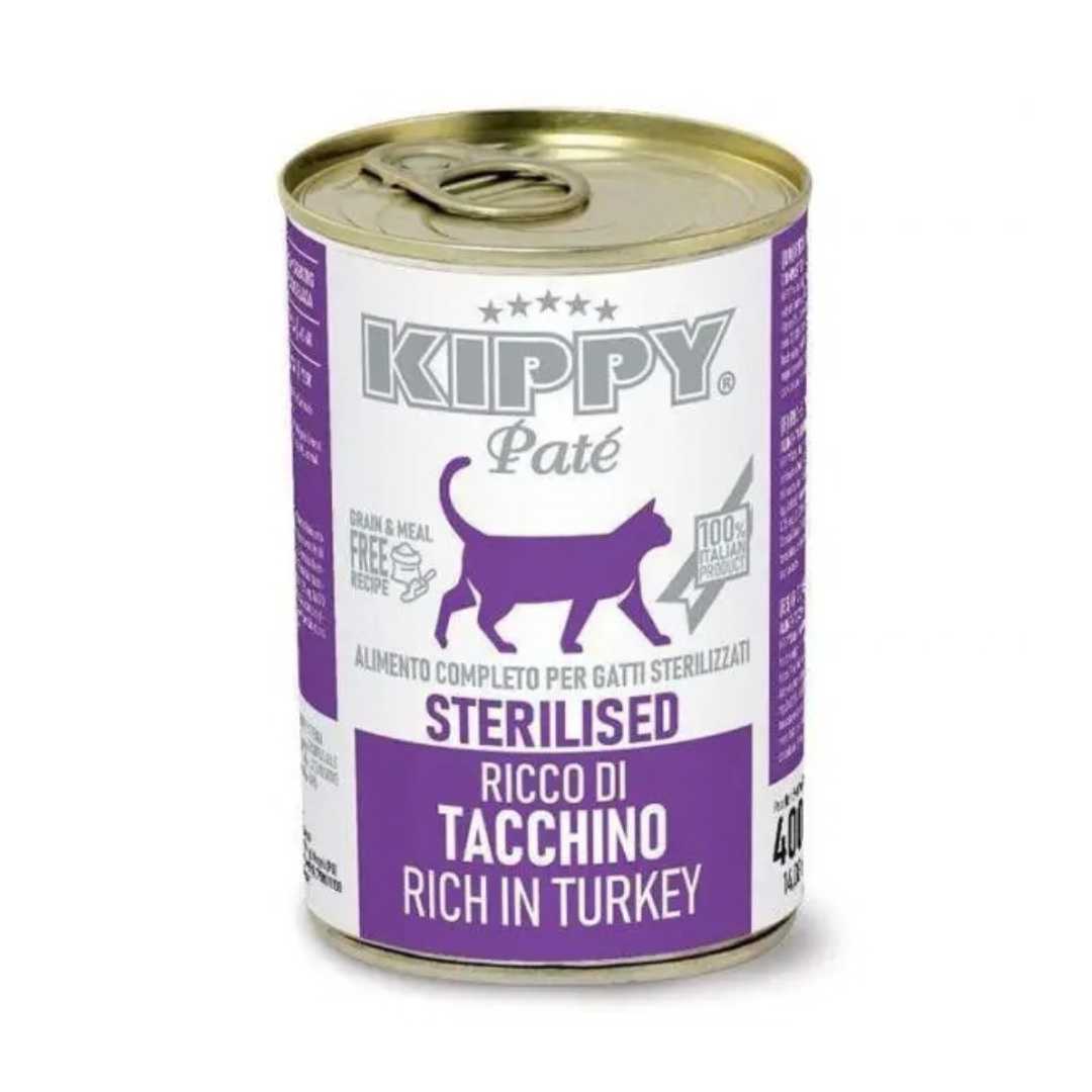 Kippy paté dinde pour chat stérilisé 400g
