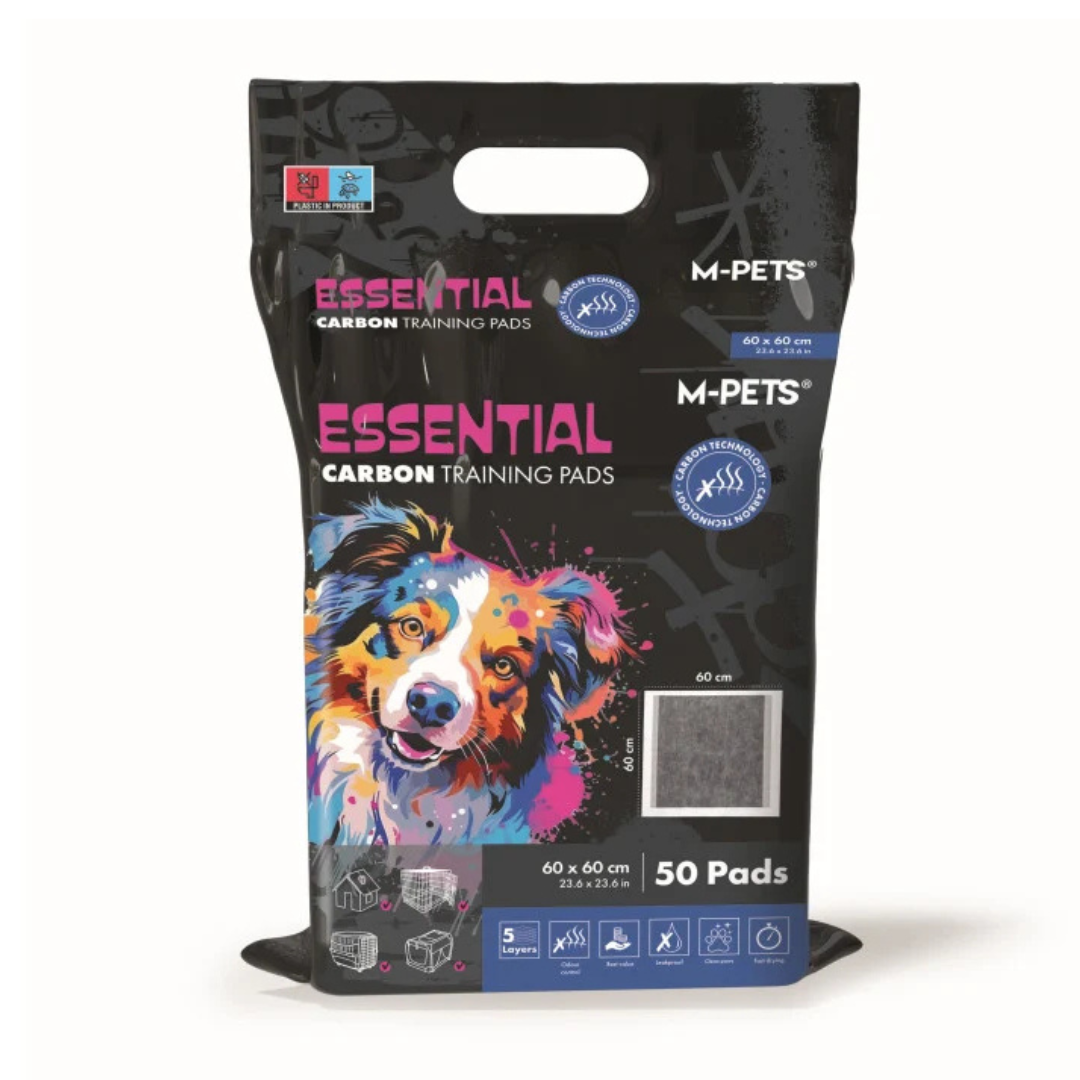 M-Pets Essential tapis absorbants charbon actif 60x60cm 50 pièces
