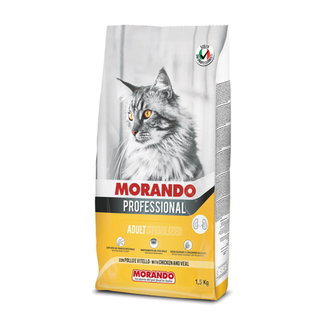 Morando Professional croquettes poulet pour chat stérilisé 1,5kg