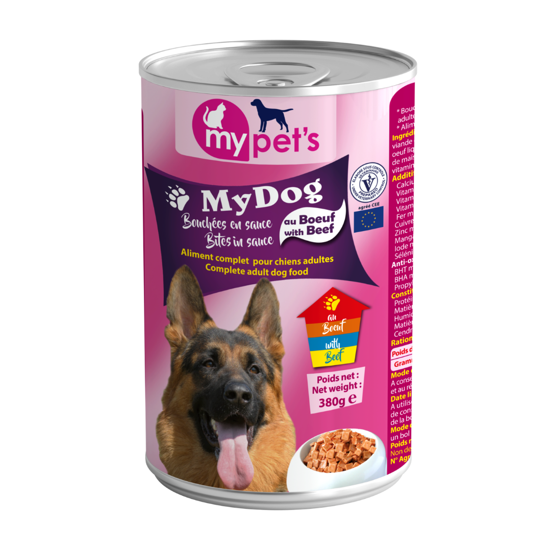 MyPets bouchées sauce bœuf pour chien 380g