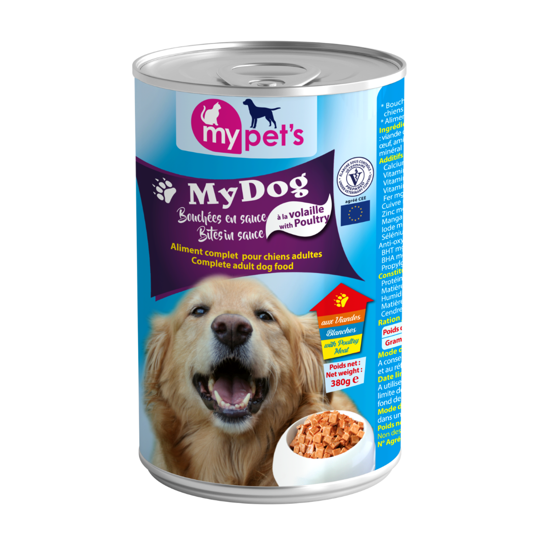 MyPets bouchées sauce volaille pour chien 380g