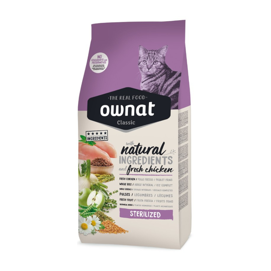 Ownat croquettes poulet pour chat stérilisé 1,5kg