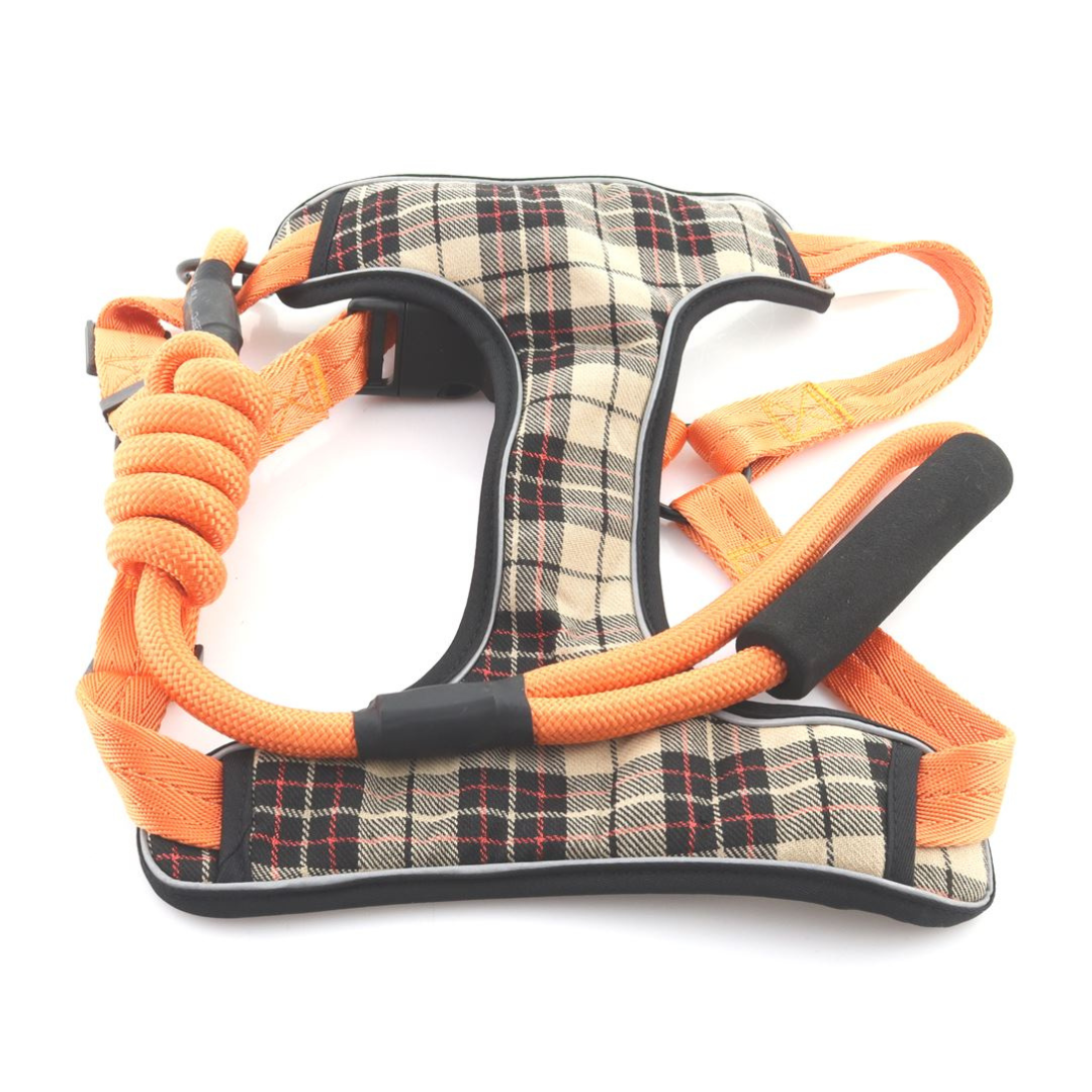 Harnais gilet M avec laisse main rembourrée pour chien