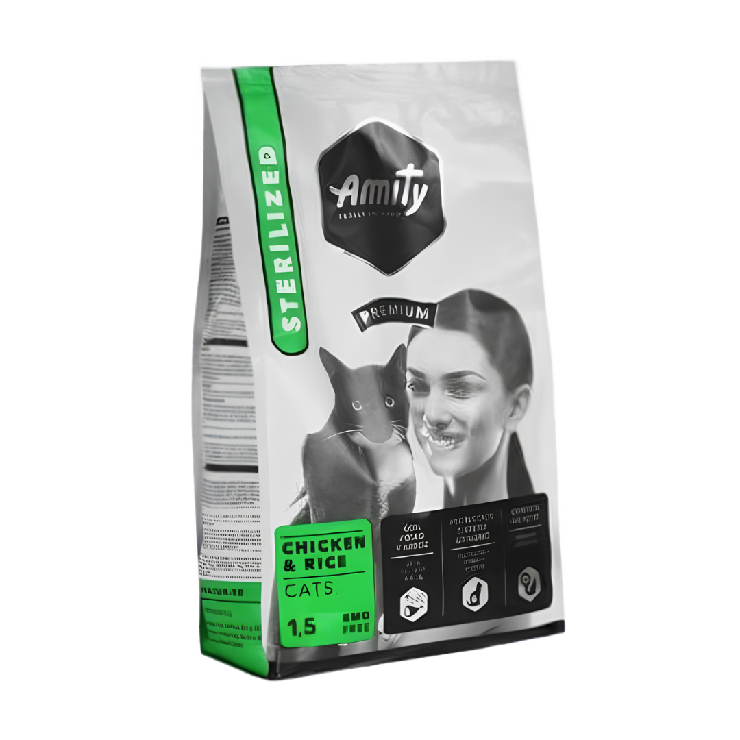 Amity croquettes au poulet pour chat stérilisé 1,5kg