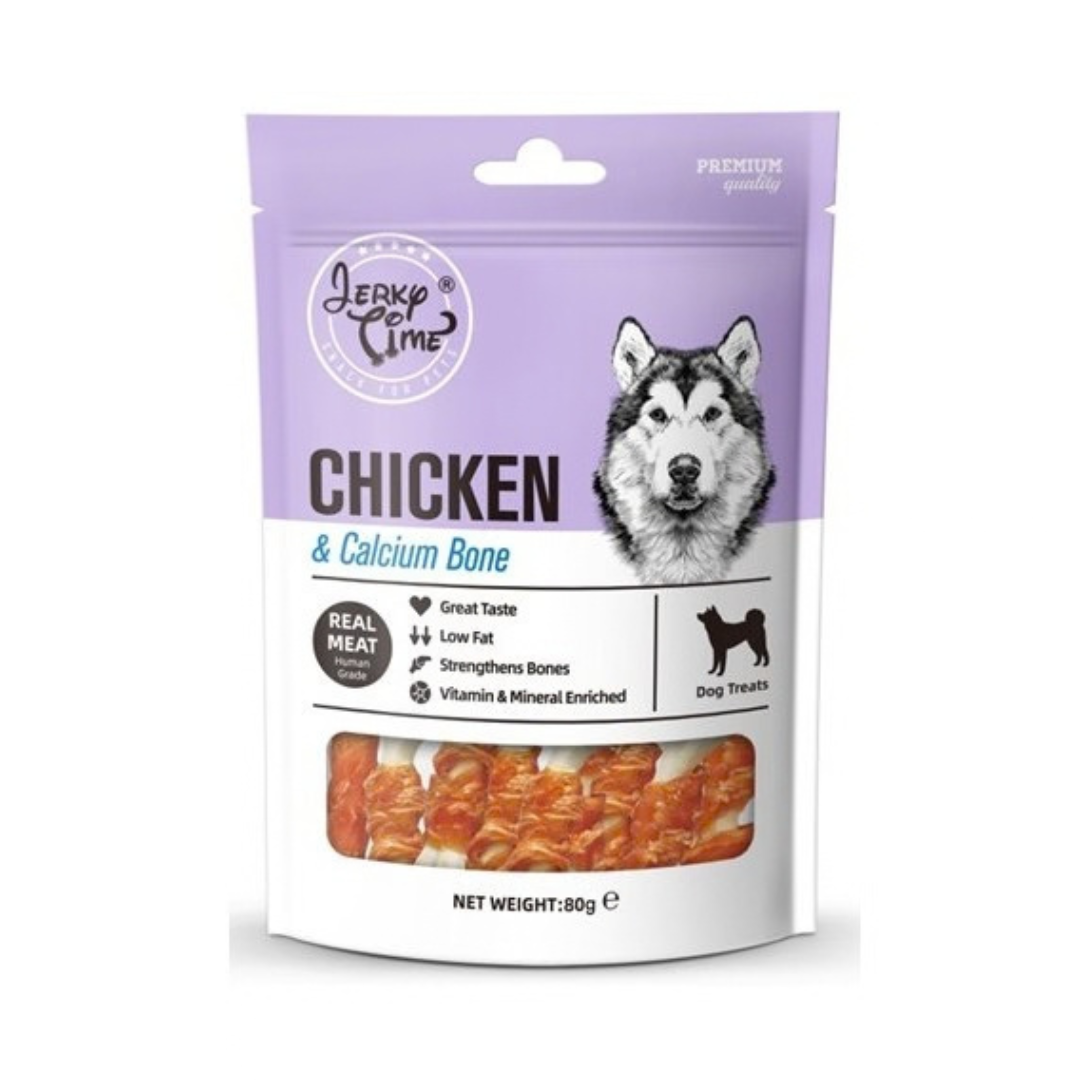 Wanpy Jerky Time mini os au poulet enrichis en calcium pour chien 80g