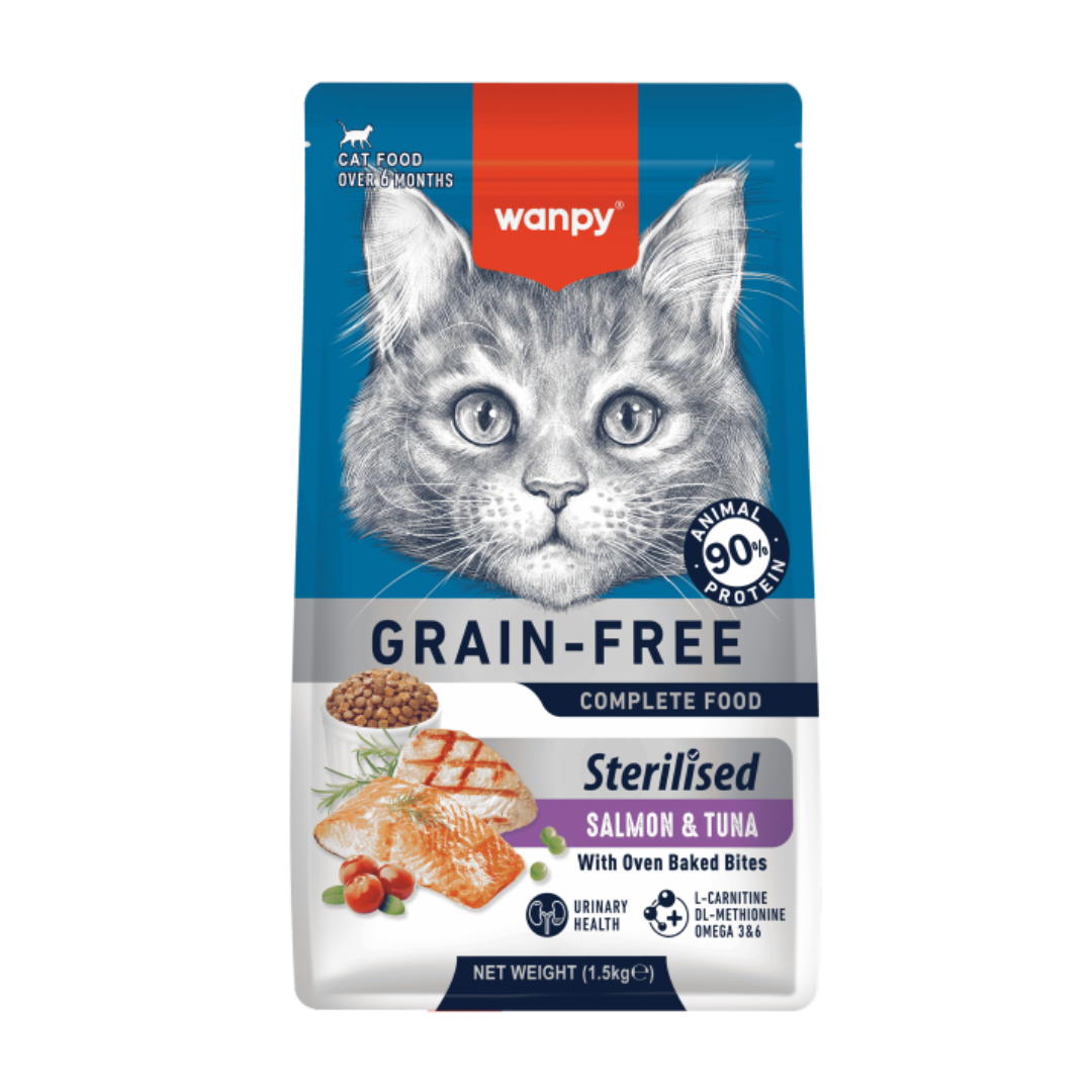 Wanpy croquettes saumon et thon pour chat stérilisé 1,5kg